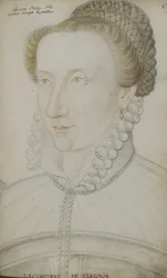Alphonsine Strozzi (hátul, piros és sárga kréták papíron)